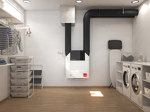 Zehnder CSY ComfoAirQ-TR Millieu basement.