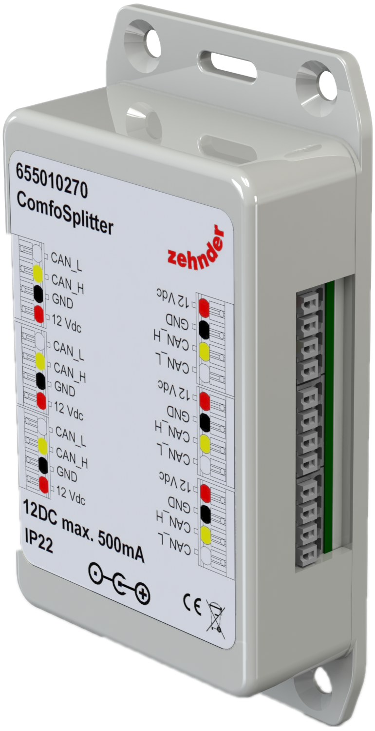 Comfosplitter uitbreidingsmodule voor ComfoNet aansluitingen